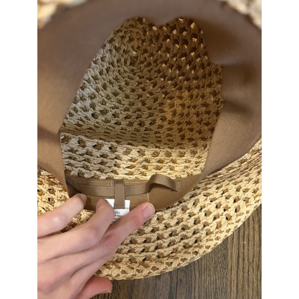 Eric Javits Neutral Raffia Fedora Sunhat Packable One Size NWT $375 - Picture 3 of 16
